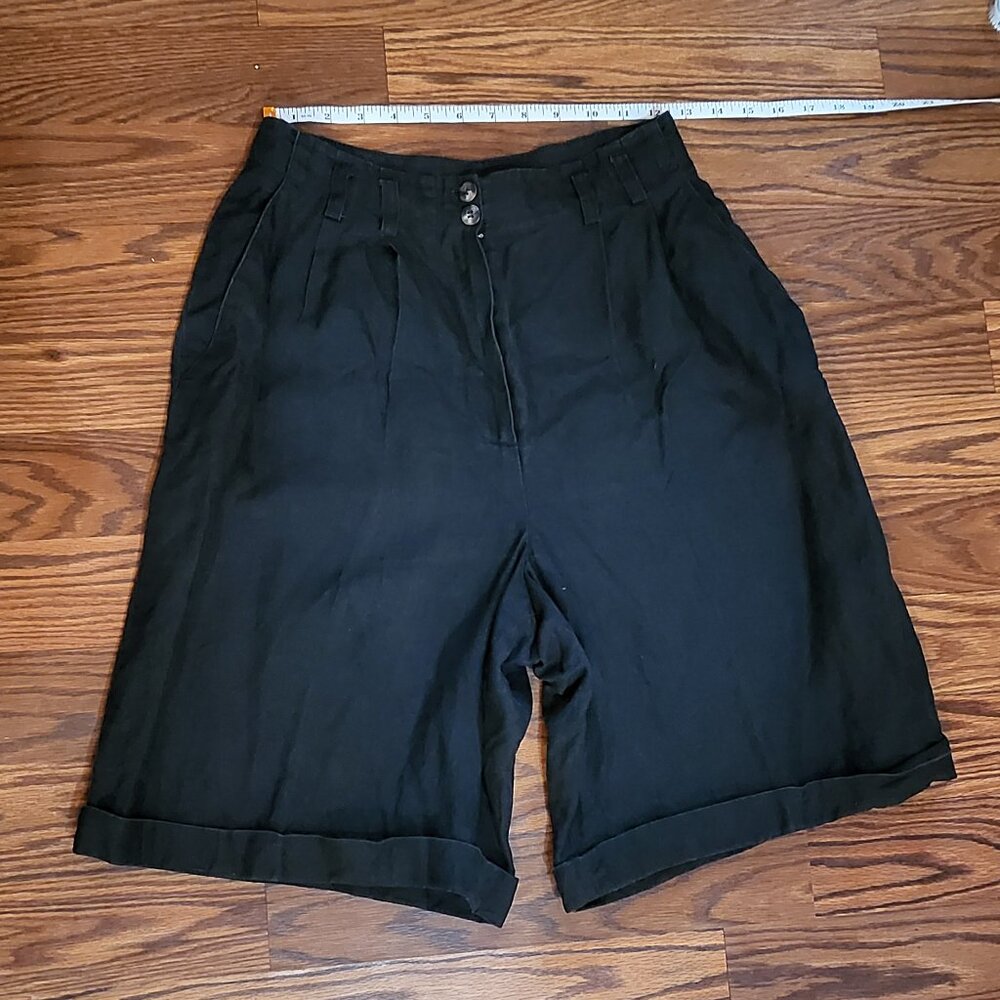 Charter Club Black Long Linen Shorts Sizez 6